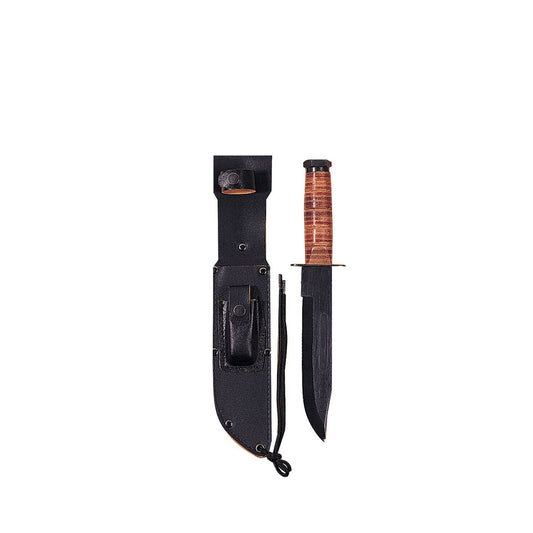 Rothco Military Fighting Utility Knife With Leather Handle