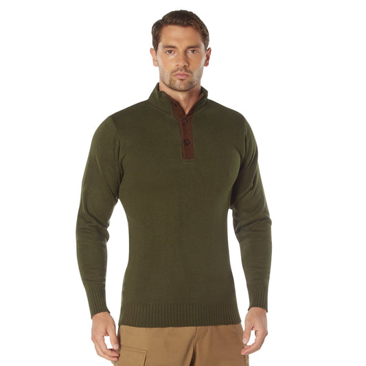 Rothco 3-Button Sweater With Suede Accents - 2XL only