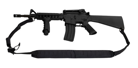 Rothco Laser Cut MOLLE 2-Point Padded Rifle Sling - Black