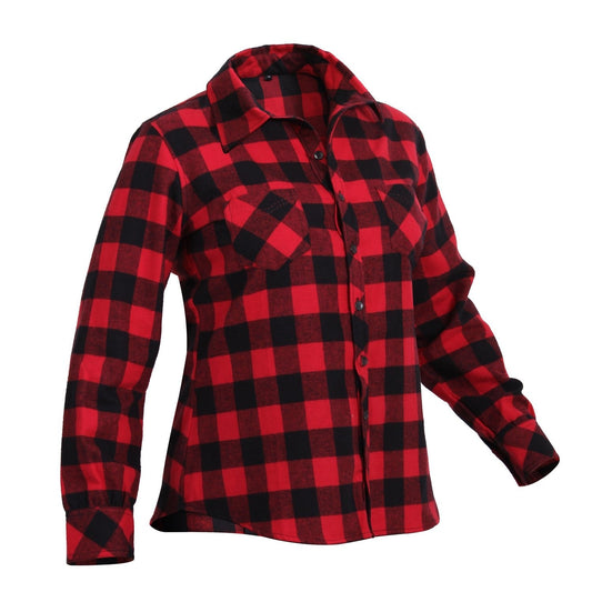 Rothco Womens Plaid Flannel Shirt - Red/Black