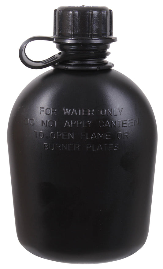 Rothco 3 Piece G.I. Plastic Canteen With Clip - Black