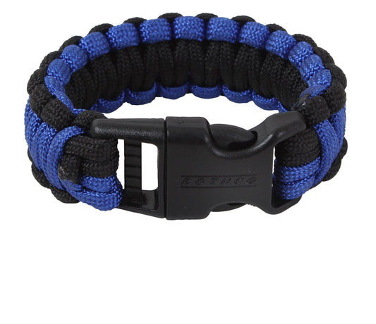 Rothco Deluxe Thin Blue Line Paracord Bracelet - 9 inches